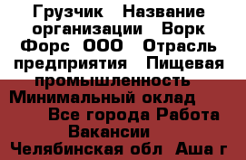 Грузчик › Название организации ­ Ворк Форс, ООО › Отрасль предприятия ­ Пищевая промышленность › Минимальный оклад ­ 25 000 - Все города Работа » Вакансии   . Челябинская обл.,Аша г.